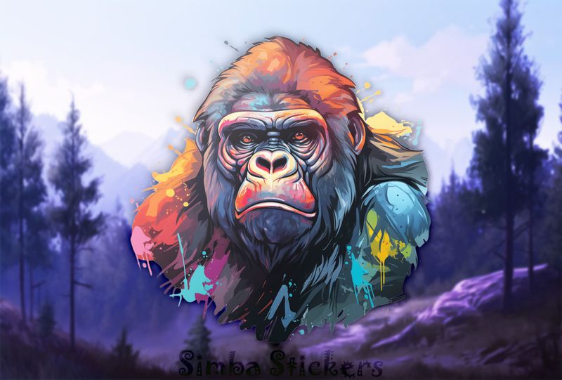 Gorilla with dramatic background, 6kz1ti