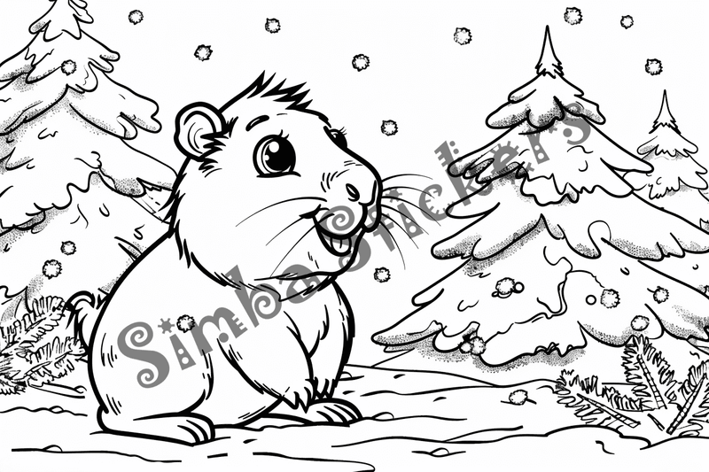 Colouring pages, bundle of capybaras, 50 images