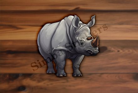 Black rhino standing