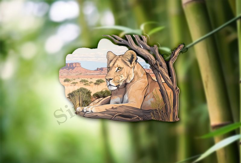 Female lion in the Savanna