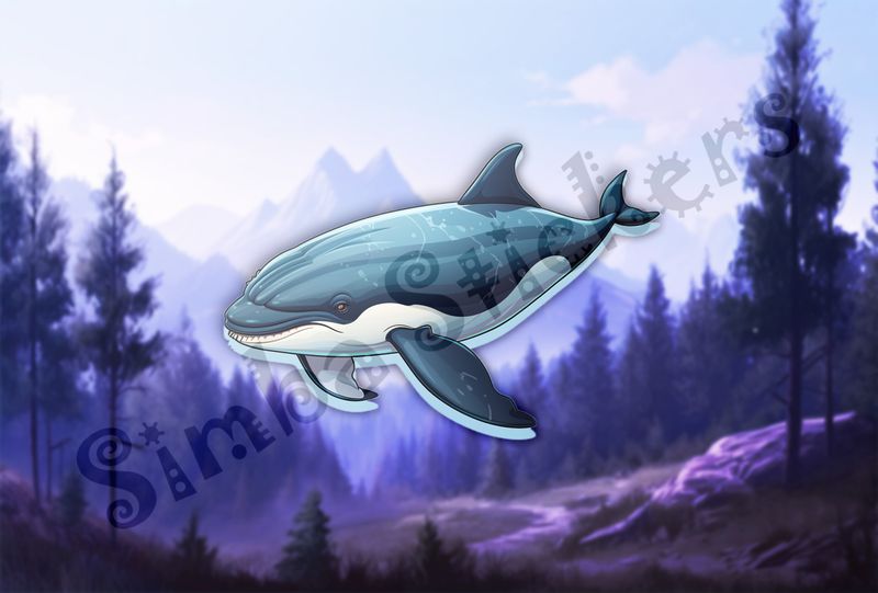 Whale swimming under water