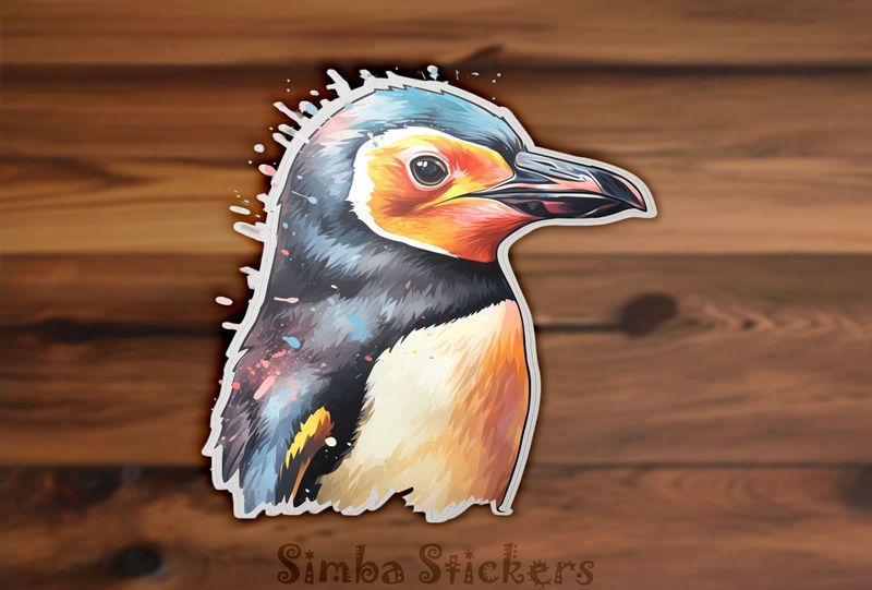 Penguin from the side, watercolour, wskjam