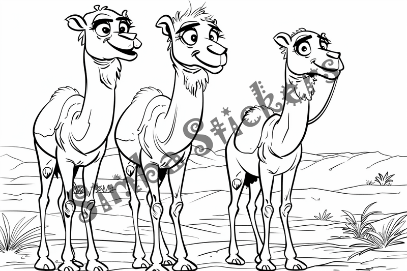 Colouring pages, bundle of Sahara Desert, 25 images