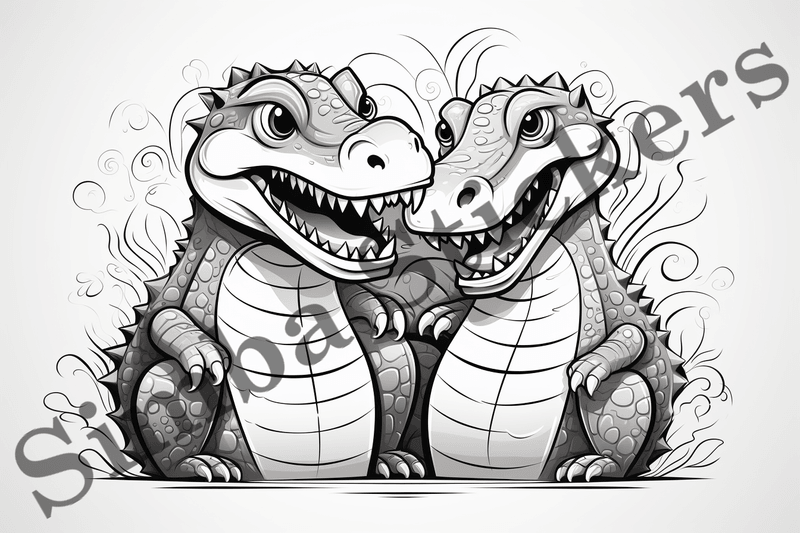 Colouring pages, Bundle of crocodiles, 10 images