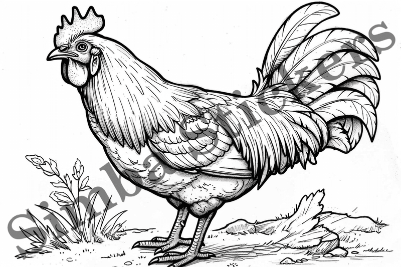 Colouring pages, Bundle of chicken, 25 images