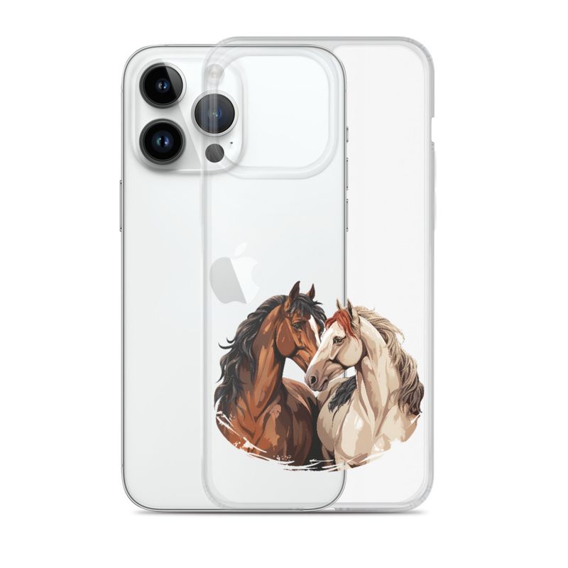 Clear Case for iPhone, Horses nose-to-nose, jbgjpy