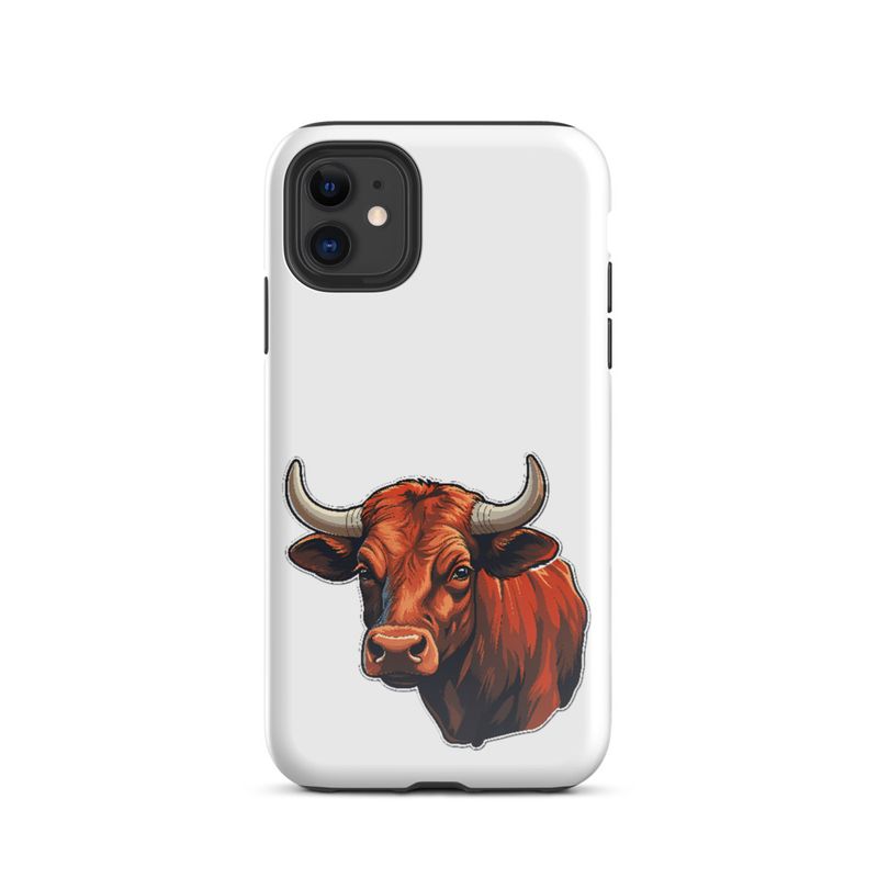 Tough Case for iPhone, Bull face, partial side view, bpor80