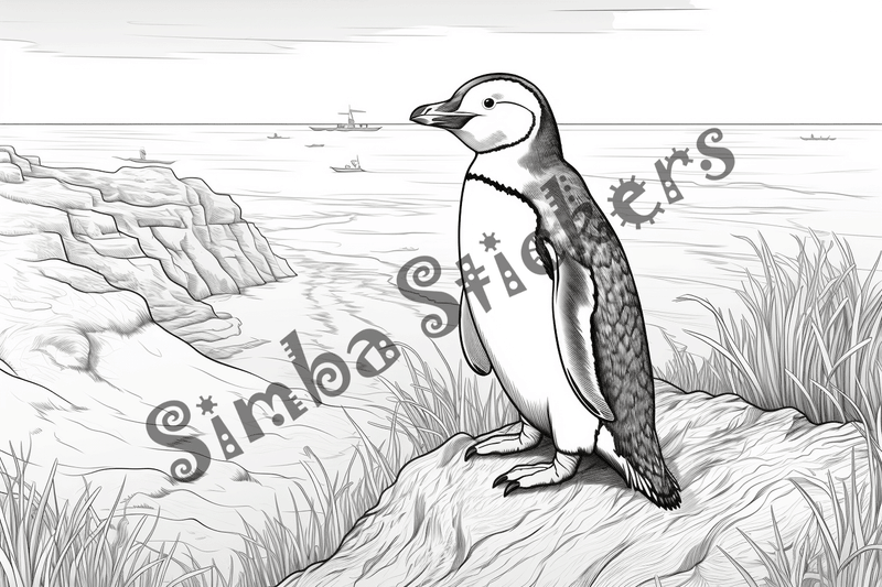 Colouring pages, bundle of penguins, 25 images