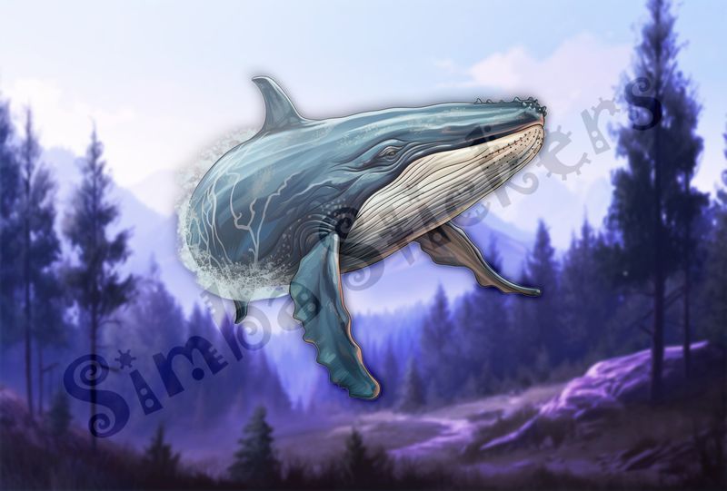 Whale turning in the water