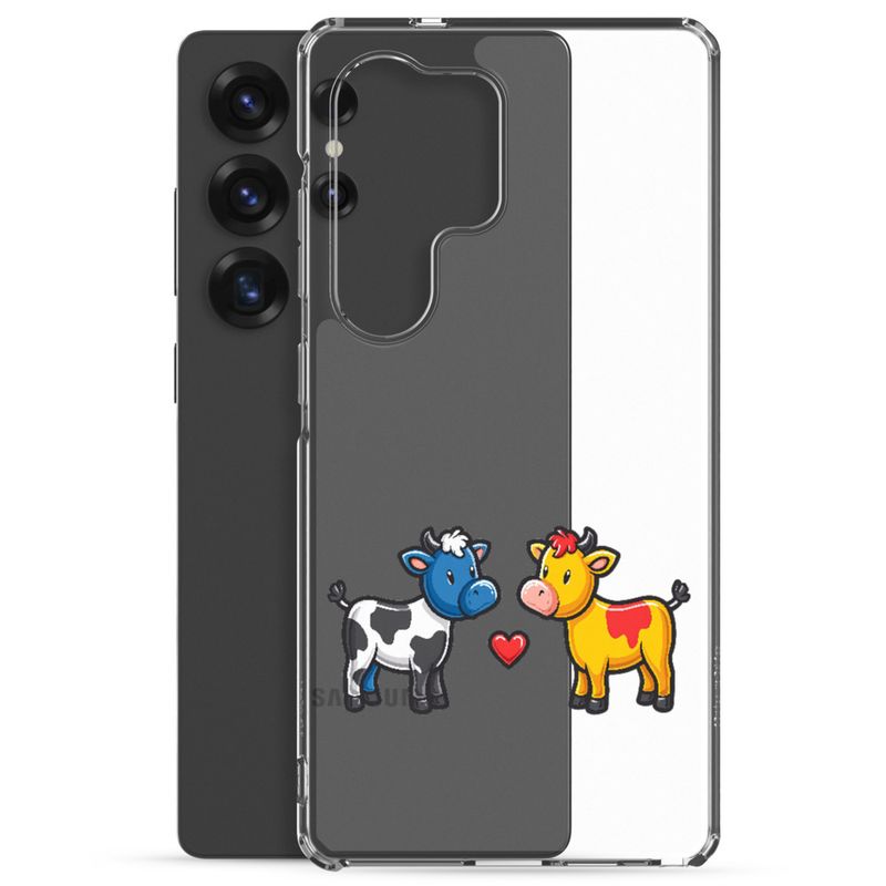 Clear Case for Samsung, Cattle, bull and cow in love, both colourful, zbyzzs