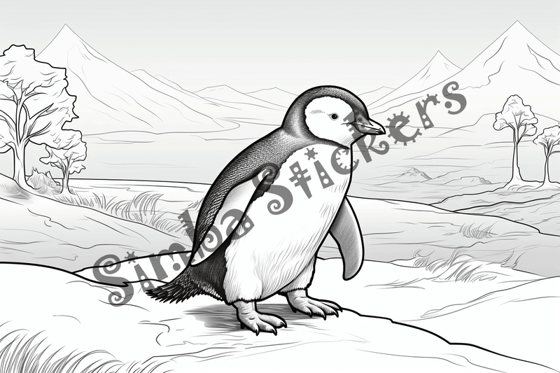 Colouring pages, bundle of penguins 2, 25 images