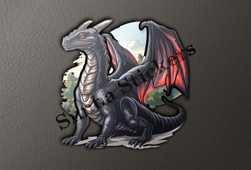Black dragon in the forest