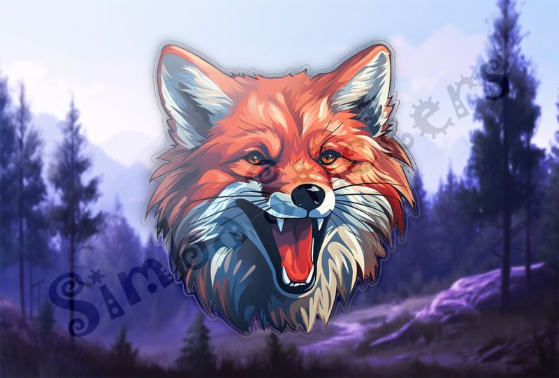 Red fox laughing, face-close-up