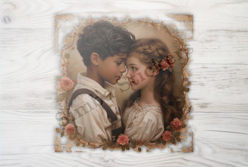 Boy and girl, forehead-to-forehead