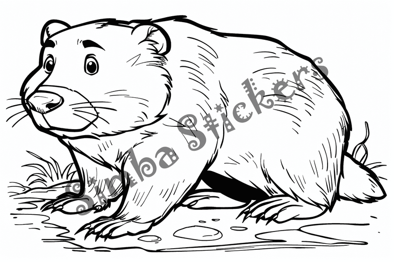 Colouring pages, bundle of beavers, 50 images