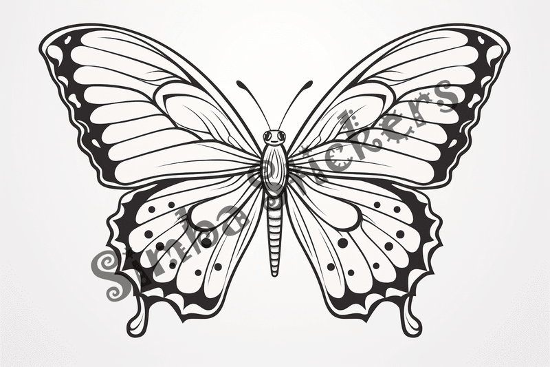 Colouring pages, bundle of single butterflies, 10 images