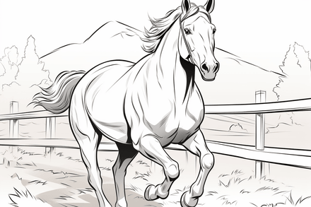 Colouring pages, bundle of horses, 25 images 2