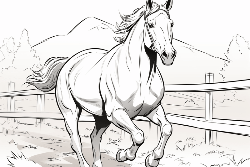 Colouring pages, bundle of horses, 25 images 2