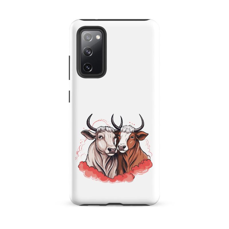Tough Case for Samsung, Bull and cow, romantic, reddish clouds, qoucds