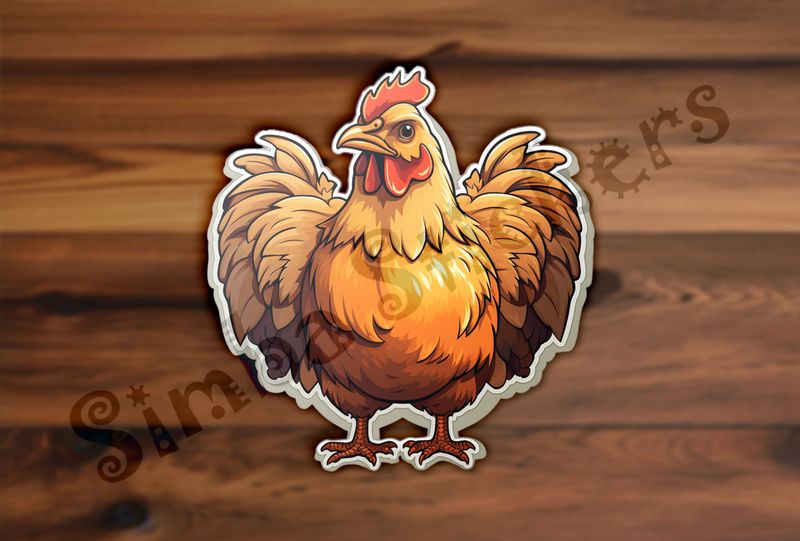 Chicken with wings outspread