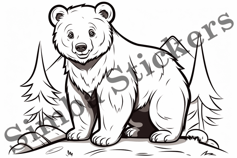 Colouring pages, Bundle of bears in love, 10 images