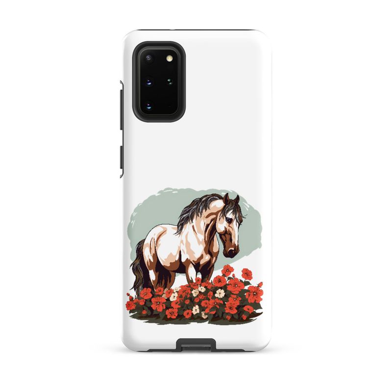 Tough Case for Samsung, Brown horse in field of red flowers, n4w2fj