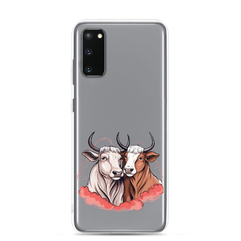 Clear Case for Samsung, Bull and cow, romantic, reddish clouds, qoucds
