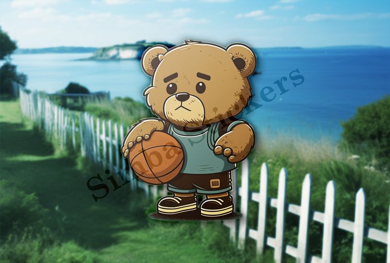 Teddybear holding a basketball