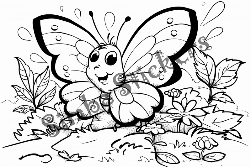 Colouring pages, bundle of butterflies, 50 images 2