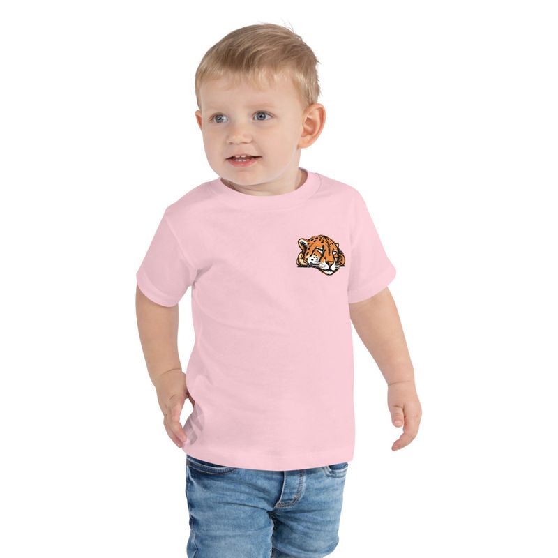 Toddler Staple Tee, Cheetah sleeping, head, left chest