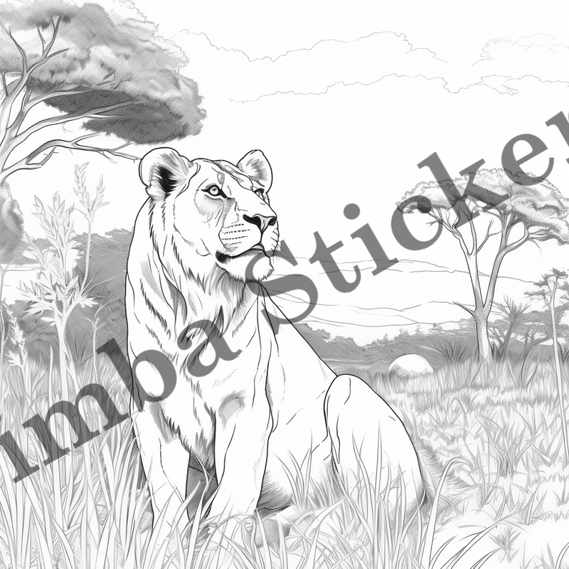 Colouring pages, Bundle of lions, 25 images