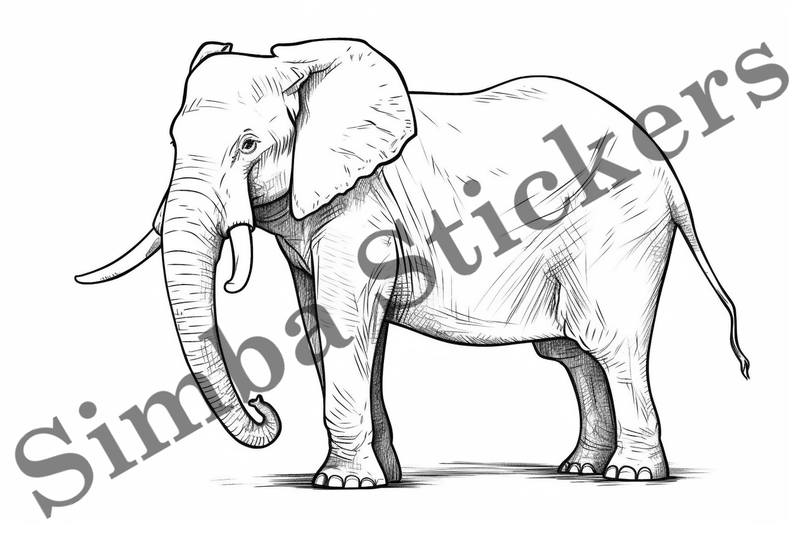 Colouring pages, Bundle of elephants, 25 images