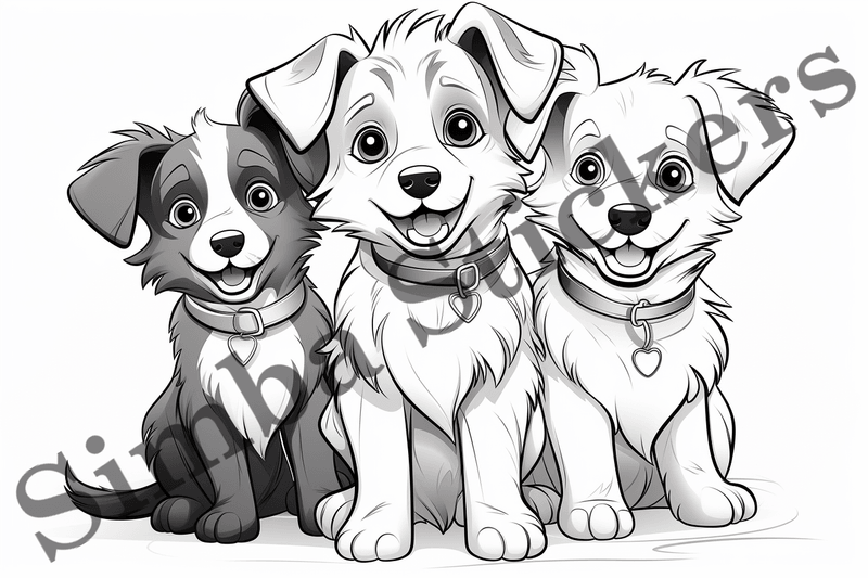 Colouring pages, Bundle of dogs, 25 images
