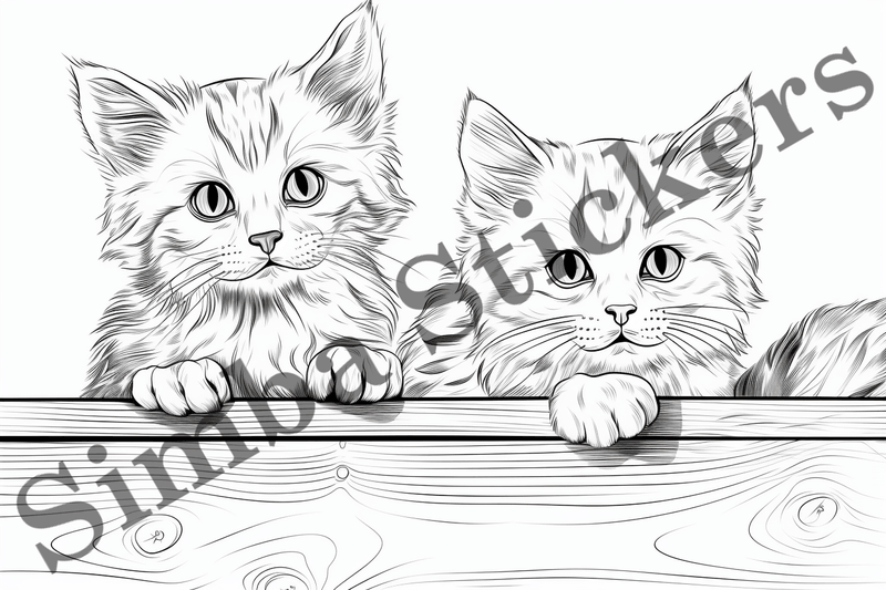 Colouring pages, Bundle of cats, 25 images
