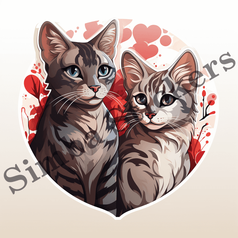 Egyptian Mau cats in love, image set, 10 images