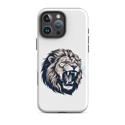 Tough Case for iPhone,Majestic lion roaring, face, outline art, 2syvr3