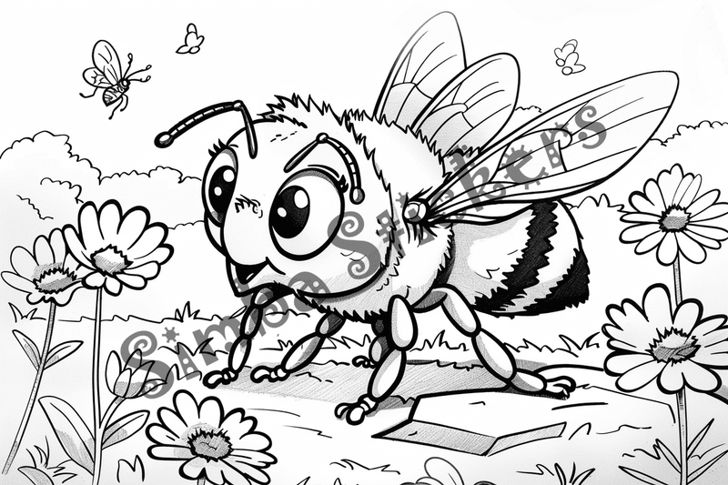 Colouring pages, bundle of bees, 25 images 2
