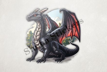Black dragon in the forest