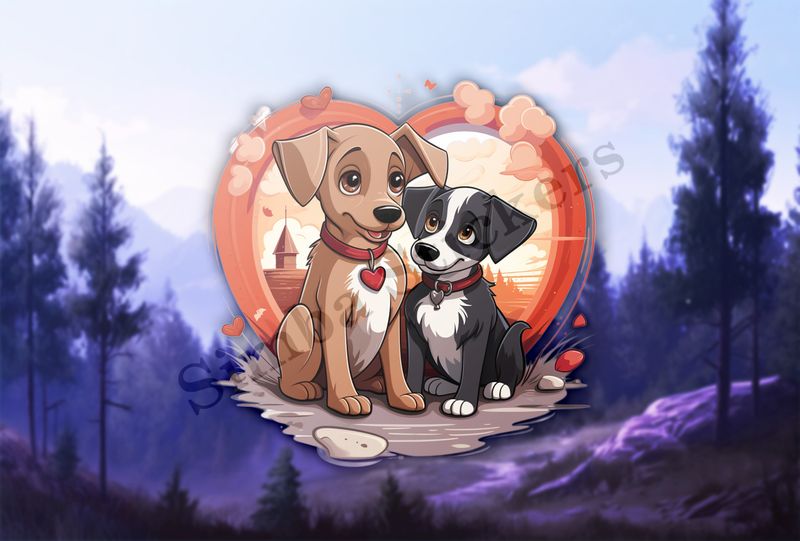 Dogs cuddling