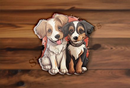 Dogs cuddling