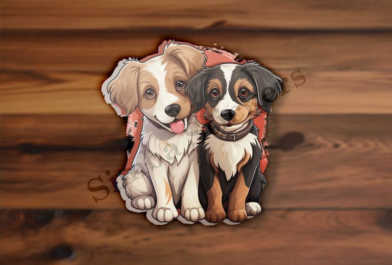 Dogs cuddling