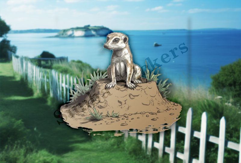 Meerkat on top of a hole