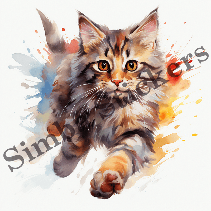 Cats running image set, 10 images