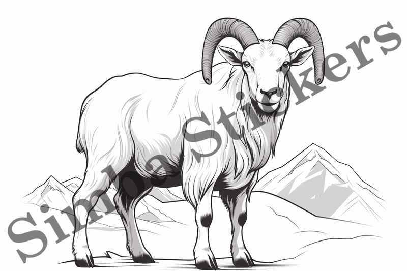 Colouring pages, Bundle of goats, 25 images