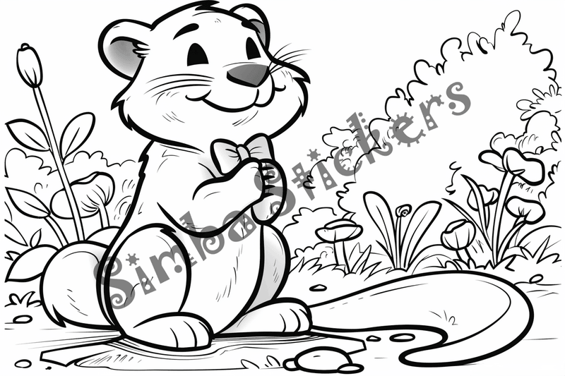 Colouring pages, bundle of groundhogs, 25 images