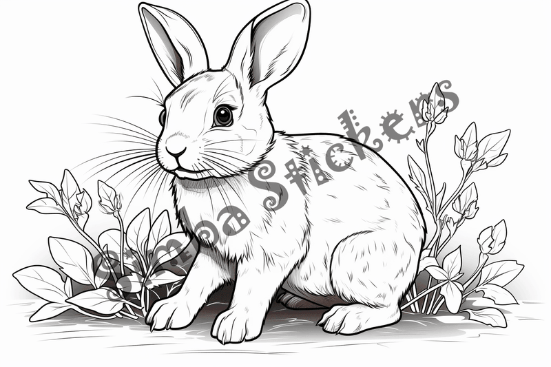 Colouring pages, bundle of rabbits, 25 images 2