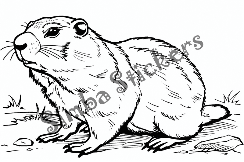 Colouring pages, bundle of groundhogs, 50 images