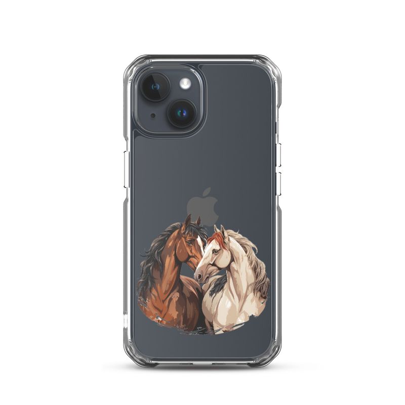 Clear Case for iPhone, Horses nose-to-nose, jbgjpy
