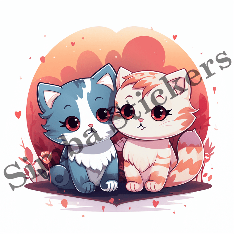 Cats in love, image set, 10 images