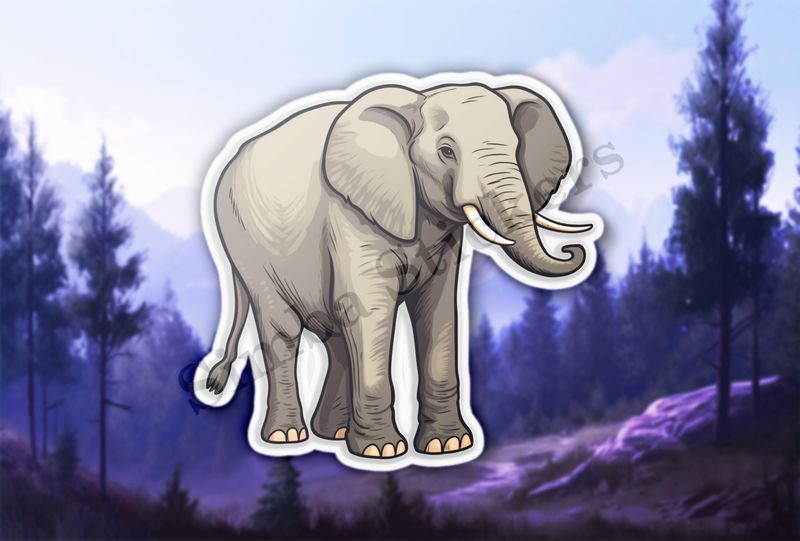 Elephant with partial side view